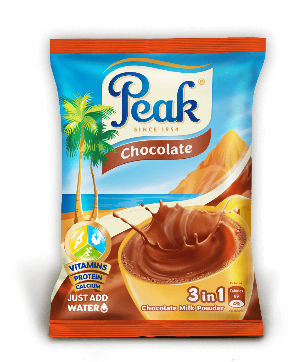 Peak 3 in 1 Chocolate Milk Powder Pouch